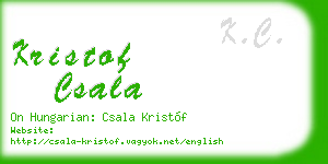 kristof csala business card